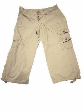 Apt. 9 Women's Light Khaki Cargo Track Capris (005)